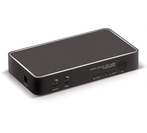 Переключатель HDMI 3 x 1 Greenline, 4Kx2K 30Hz, Пульт ДУ, PiP, GL-v301F