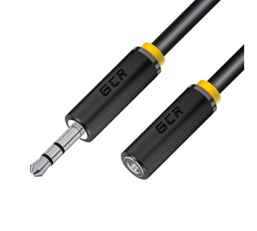 GCR Удлинитель аудио 10.0m jack 3,5mm/jack 3,5mm черный, желтая окантовка, ультрагибкий, M/F, Premium, экран, стерео GCR Удлинитель аудио 10.0m jack 3,5mm/jack 3,5mm черный, желтая окантовка, ультрагибкий, M/F, Premium, экран, стерео