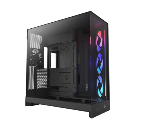 Корпус без блока питания/ Case NZXT H9 Flow RGB (2025), Midi-Tower, TG, 3x140mm RGB + 1x120mm, 2xUSB-A 3.2 + 1xUSB-C 3.2, E-ATX, ATX, mATX, mITX Black
