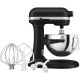 Миксер KitchenAid, настольный, выдвижная чаша, 5.2 л, цвет черный матовый