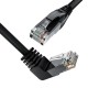 GCR Патч-корд 1.0m UTP кат.6, черный, верхний угол, литой, ethernet high speed, RJ45, T568B