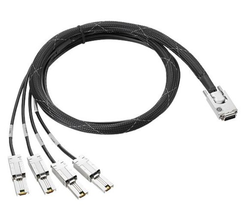 HPE Mini SAS High Density to Dual 2-lane Mini SAS High Density External Fanout 1 Meter Cable HPE Mini SAS High Density to Dual 2-lane Mini SAS High Density External Fanout 1 Meter Cable