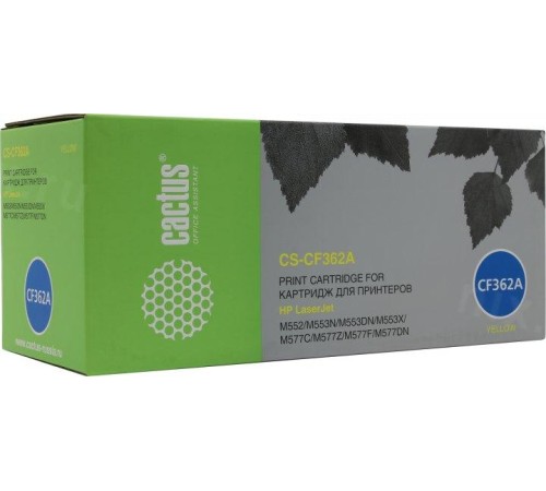 -/ Картридж лазерный Cactus CS-CF362A CF362A желтый (5000стр.) для HP CLJ M552dn/M553dn/M553N/M553x