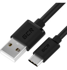 GCR QC Кабель 0.5m, TypeC, быстрая зарядка, черный TPE, черные коннекторы, 28/22 AWG, GCR-52725