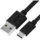 GCR QC Кабель 0.5m, TypeC, быстрая зарядка, черный TPE, черные коннекторы, 28/22 AWG, GCR-52725