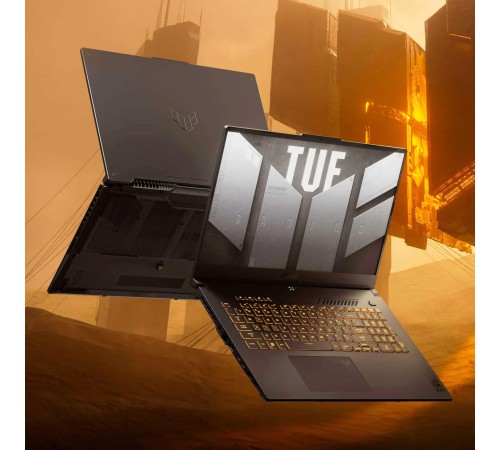 Ноутбук/ ASUS TUF F17 FX707VJ-HX006 17.3"(1920x1080 (матовый, 144Hz) IPS)/Intel Core 5 210H(2.2Ghz)/16384Mb/512PCISSDGb/noDVD/Ext:nVidia GeForce RTX3050(6144Mb)/Cam/BT/WiFi/56WHr/war 1y/2.6kg/Mecha Gray/DOS