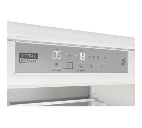 Встраиваемые холодильники Whirlpool 70 см, 193.5х54.3х69 см, 295/99 л, инверторный компрессор, автоматическая разморозка, зона свежести влажная, сенсорное управление, технология 6 SMYSL FreshControl, MultiFlow, FreezeControl, перенавешиваемые дверцы, скол