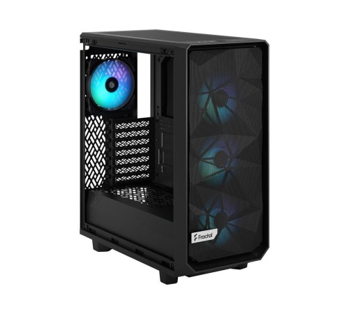 Корпус ПК без блока питания/ Case Fractal Design Meshify 2 Compact RGB TG Light Tint, Midi-Tower, 4x120mm RGB, 2xUSB-A 3.2 + 1xUSB 3.2 Type-C ATX, mATX, mITX Black