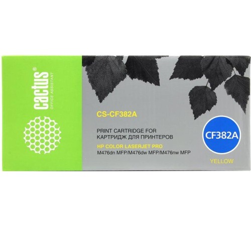 -/ Картридж лазерный Cactus CS-CF382A CF382A желтый (2700стр.) для HP LJ Pro M476dn/M476nw/M476dw