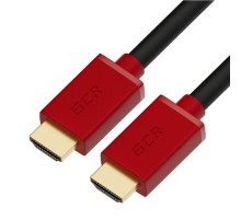 GCR Кабель 2.0m HDMI версия 2.0, HDR 4:2:2, Ultra HD, 4K 60 fps 60Hz/5K*30Hz, 3D, AUDIO, 18.0 Гбит/с, 28/28 AWG, OD7.3mm, тройной экран, черный, красные коннекторы, GCR-HM451-2.0m