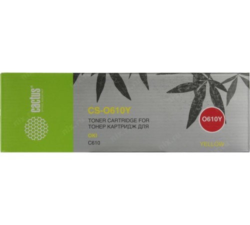 -/ Картридж лазерный Cactus CS-O610Y 44315321 желтый (6000стр.) для Oki C610