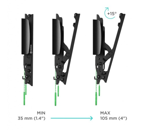 Кронштейн ONKRON/ 17-43'' макс 200*200 мм, наклон 15º, от стены 35-105 мм, макс вес 18.2 кг, встр уровень