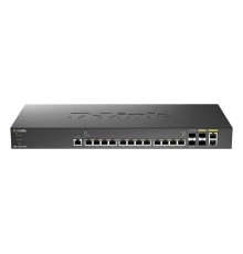 коммутатор D-Link PROJ Настраиваемый L2+ коммутатор, 12x10GBase-T, 2x10GBase-X SFP+, 2xCombo 10GBase-T/SFP+, CLI, консольный порт RJ-45