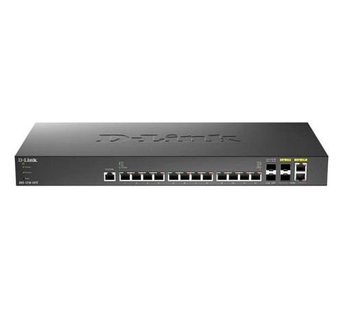 коммутатор D-Link PROJ Настраиваемый L2+ коммутатор, 12x10GBase-T, 2x10GBase-X SFP+, 2xCombo 10GBase-T/SFP+, CLI, консольный порт RJ-45