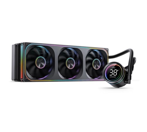 Система жидкостного охлаждения/ Water Cooling System JONSBO TH-360 Black (300W, 360mm, LED temp., Black, ARGB/ Fans: 3x120mm, 62.4CFM, 37.3dBA, 2400RPM/ Pump height 72mm, 30dBA, 2400RPM, Rad thickness 27mm/ S: 1851, 1700, 1200, 115X, AM5, AM4) Система жидкостного охлаждения/ Water Cooling System JONSBO TH-360 Black (300W, 360mm, LED temp., Black, ARGB/ Fans: 3x120mm, 62.4CFM, 37.3dBA, 2400RPM/ Pump height 72mm, 30dBA, 2400RPM, Rad thickness 27mm/ S: 1851, 1700, 1200, 115X, AM5, AM4)