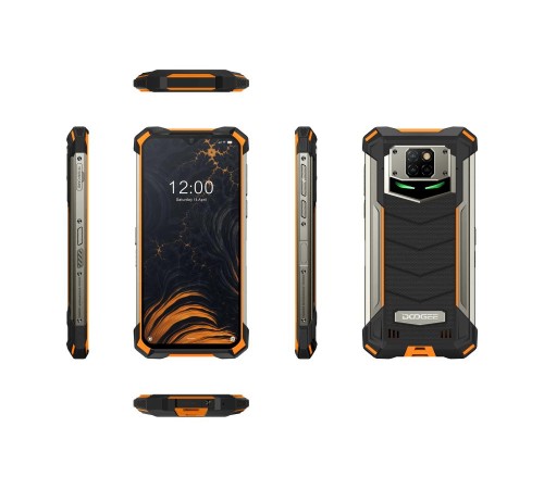 Doogee S88Plus Fire Orange, 6.3'' 1080x2340, 2.1GHz, 8 Core, 8GB RAM, 128GB, up to 256GB flash, 48 МП + 8 МП + 8МП/16Mpix, 2 Sim, 2G, 3G, LTE, BT v4.2, Wi-Fi, NFC, GPS, Type-C, 10000 мА·ч, Android 10, 372 г, 171,6 ммx85,5 ммx18.7 мм (Мятая упаковка)