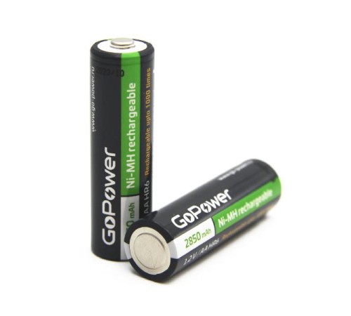 Аккумулятор бытовой GoPower HR6 AA BL2 NI-MH 2850mAh (2/20/240) блистер (2 шт.)