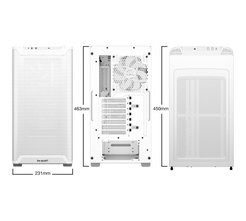 Корпус ПК без блока питания/ Case be quiet! PURE BASE 501 Airflow Window, Midi-Tower, TG, 2x140mm, 2xUSB-A 3.2, 1xUSB 3.2 Type-C, ATX, mATX, mITX White
