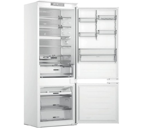 Встраиваемые холодильники Whirlpool 70 см, 193.5х54.3х69 см, 295/99 л, инверторный компрессор, автоматическая разморозка, зона свежести влажная, сенсорное управление, технология 6 SMYSL FreshControl, MultiFlow, FreezeControl, перенавешиваемые дверцы, скол
