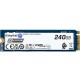 Твердотельный накопитель/ Kingston SSD DC2000B 240GB, M.2 22x80mm, NVMe, PCIe Gen 4x4, 3D TLC, R/W 4500/400MB/s, IOPs 260 000/18 000, TBW 175, DWPD 0.4 (12 мес)