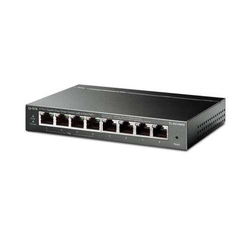 Коммутатор/ 8-Port Gigabit Easy Smart PoE Switch, 8 Gigabit RJ45 ports including 4 PoE ports, IEEE802.3af, 55W PoE power supply, MTU/Port/Tag-based VLAN, QoS, IGMP Snooping, Port Trunk, steel case