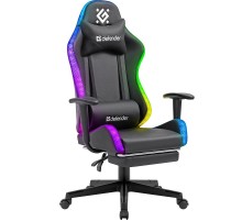 Defender Игровое кресло Watcher Черный,подсветка,полиуретан