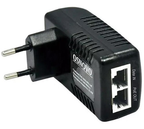 Инжектор/ OSNOVO PoE-инжектор Gigabit Ethernet на 1 порт, мощность PoE - до 15.4W Инжектор/ OSNOVO PoE-инжектор Gigabit Ethernet на 1 порт, мощность PoE - до 15.4W