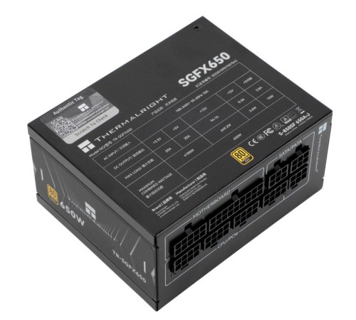 Блок питания 650W/ Power Supply Thermalright, 650W 80+ Gold (SFX, 3.1, Full modular, 1x24(20+4)pin, 1xCPU 8(4+4)pin, 2xPCIe*2 8(6+2)pin, 3xSATA3, 3xMOLEX4pin, Active, 92x92mm, 100x125x64mm, APFC, OPP, OVP, OTP, OCP, SCP, UVP, black) Блок питания 650W/ Power Supply Thermalright, 650W 80+ Gold (SFX, 3.1, Full modular, 1x24(20+4)pin, 1xCPU 8(4+4)pin, 2xPCIe*2 8(6+2)pin, 3xSATA3, 3xMOLEX4pin, Active, 92x92mm, 100x125x64mm, APFC, OPP, OVP, OTP, OCP, SCP, UVP, black)