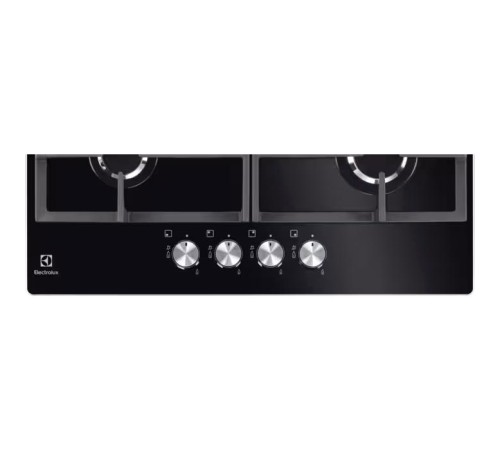 Встраиваемые газовые панели ELECTROLUX/ Газовая варочная поверхность - закаленное стекло, мощность: 8000 Вт, автоматический электроподжиг, газ-контроль, решетки: чугун, независимая установка, размеры (ШхГ): 59x52 см