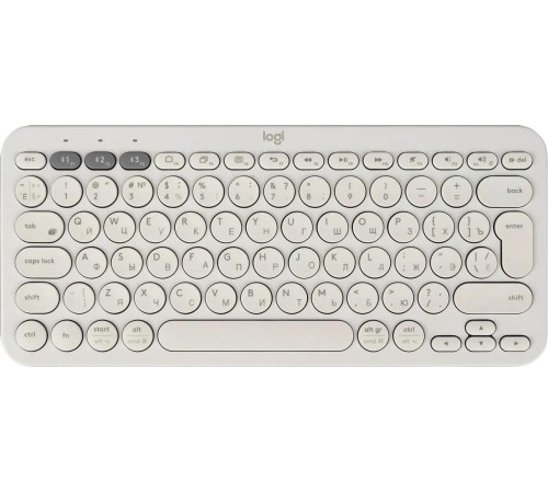 Клавиатура/ Logitech Keyboard K380 OFF-WHITE Wireless Bluetooth RTL, Multi-Device