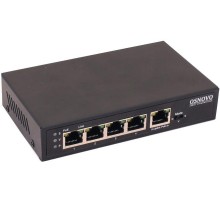 Удлинитель/ OSNOVO Коммутатор/ удлинитель FE на 5 портов с питанием по PoE,  4 *10/100 Base-T PoE, 1 *10/100 Base-T Uplink с поддержкой питания по PoE (до 90W), PoE на порт - до 30W, суммарно до до 85W