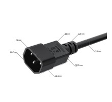 GCR Кабель питания PROF 5.0m, С14 - С5, черный, 3*1,0mm, GCR-55963