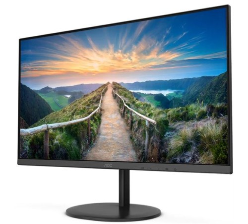 Монитор 27" AOC Q27V4EA 2560x1440, LED, 16:9, IPS, 250cd, 1000:1, 20M:1, 4ms, 178/178, HDMI, DP, 75Hz, Speakers, Tilt, Внеш, VESA, Black, 3y