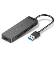 Концентратор Vention OTG USB 3.0 на 4 порта Черный - 0.15м.