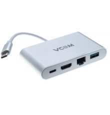 Кабель-адаптер/ Кабель-адаптер USB3.1 Type-CM-->HDMI+USB3.0+RJ45+PD charging  VCOM <CU455>