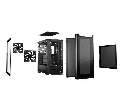 Корпус ПК без блока питания/ Case be quiet! PURE BASE 501 Airflow Window, Midi-Tower, TG, 2x140mm, 2xUSB-A 3.2, 1xUSB 3.2 Type-C, ATX, mATX, mITX Black