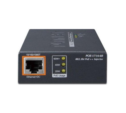 Инжектор/ Single-Port 10/100/1000Mbps 802.3bt Ultra PoE Injector (60 Watts, Legacy mode support, PoE Usage LED) -w/external power adapter Инжектор/ Single-Port 10/100/1000Mbps 802.3bt Ultra PoE Injector (60 Watts, Legacy mode support, PoE Usage LED) -w/external power adapter