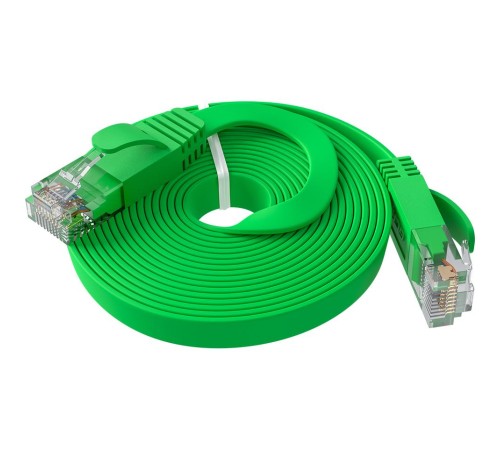 GCR Патч-корд PROF плоский прямой 7.5m, UTP медь кат.6, зеленый, 30 AWG, ethernet high speed 10 Гбит/с, RJ45, T568B, GCR-52844 GCR Патч-корд PROF плоский прямой 7.5m, UTP медь кат.6, зеленый, 30 AWG, ethernet high speed 10 Гбит/с, RJ45, T568B, GCR-52844