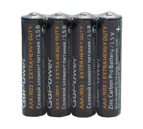 Батарейка AAA/ Батарейка GoPower R03 AAA Shrink 4 Heavy Duty 1.5V (4/60/1200) (4 шт.) Батарейка AAA/ Батарейка GoPower R03 AAA Shrink 4 Heavy Duty 1.5V (4/60/1200) (4 шт.)
