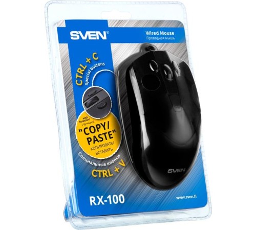 Мышь SVEN RX-100 чёрная (кн. копировать-вставить. 5+1кл. 1000-400DPI, блист.) Мышь SVEN RX-100 чёрная (кн. копировать-вставить. 5+1кл. 1000-400DPI, блист.)