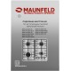 Газовая варочная панель MAUNFELD/ Газовая варочная панель MAUNFELD EGHE.64.3STS-EW, механическое управление, 4 конфорки, мощность конфорок 2600, 1700, 1700, 1000, электроподжиг, газ-контроль, цвет белый