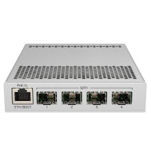 Коммутатор MikroTik Cloud Router Switch 305-1G-4S+IN with 800MHz CPU, 512MB RAM, 1xGigabit LAN, 4 x SFP+ cages, RouterOS L5 or SwitchOS (dual boot), metallic desktop case, PSU
