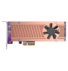 Плата расширения/ QNAP QM2-2P-244A 2 x M.2 22110 or 2280 PCIe (Gen2 x 4) NVMe SSD slots  expansion card, Low-profile bracket pre-loaded, Low-profile flat and Full-height are bundled (shorter version to support TVS-x82/TS-x77 PCIe slot 2 & slot 3)