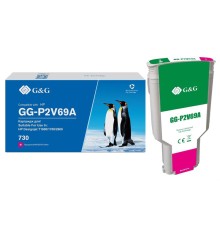 Картридж Cartridge G&G 730 для DJ T1600/T1700/T2600 пурпурный 300 мл  аналог P2V69A  гарантия 36 мес.