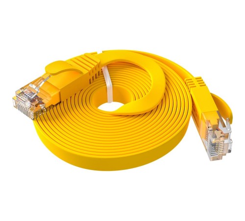 GCR Патч-корд PROF плоский прямой 5.0m, UTP медь кат.6, желтый, 30 AWG, ethernet high speed 10 Гбит/с, RJ45, T568B, GCR-52830 GCR Патч-корд PROF плоский прямой 5.0m, UTP медь кат.6, желтый, 30 AWG, ethernet high speed 10 Гбит/с, RJ45, T568B, GCR-52830