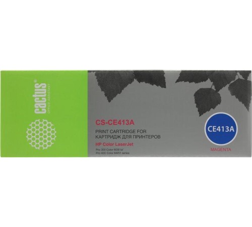 -/ Картридж лазерный Cactus CS-CE413A CE413A пурпурный (2600стр.) для HP CLJ Pro 300/400/M351