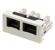 Вставка Вставка Mosaic 22.5x45 2xRJ45 Cat.6, белая