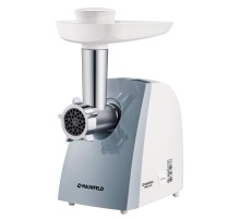 Мясорубка MAUNFELD/ Мясорубка MAUNFELD MMG.231W, мощность 2000 Вт, производительность 1,5 кг/мин, 5 насадок, реверс, контейнер для хранения насадок, блокировка при перегреве, цвет белый