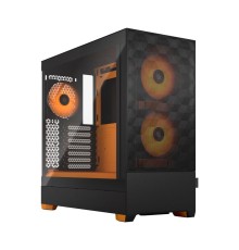 Корпус ПК без блока питания/ Case Fractal Design Pop Air RGB Orange Core TG Clear Tint, Midi-Tower, 3x120mm RGB, 2xUSB-A 3.2 ATX, mATX, mITX Black/Orange