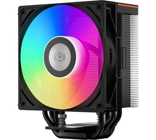 Кулер для процессора PCCooler RT500 Digital ARGB BK, 120mm FAN, 5 HEAT PIPES, 4-PIN PWM, 500-2200 RPM, 34.9 DBA, HYDRO BEARING, LED temp., LGA 1851/1700/1200/115X, AMD AM5/AM4